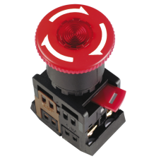 Кнопка ANE-22 "Грибок"с фиксацией поворотная, индикация красный d22мм неон/230В 13+lpTDM
